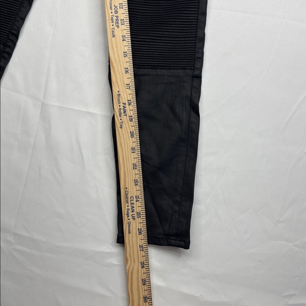 Madewell Black Coated Skinny Skinny Moto Jeans size 26 zipper ankle stretchy - Picture 5 of 11